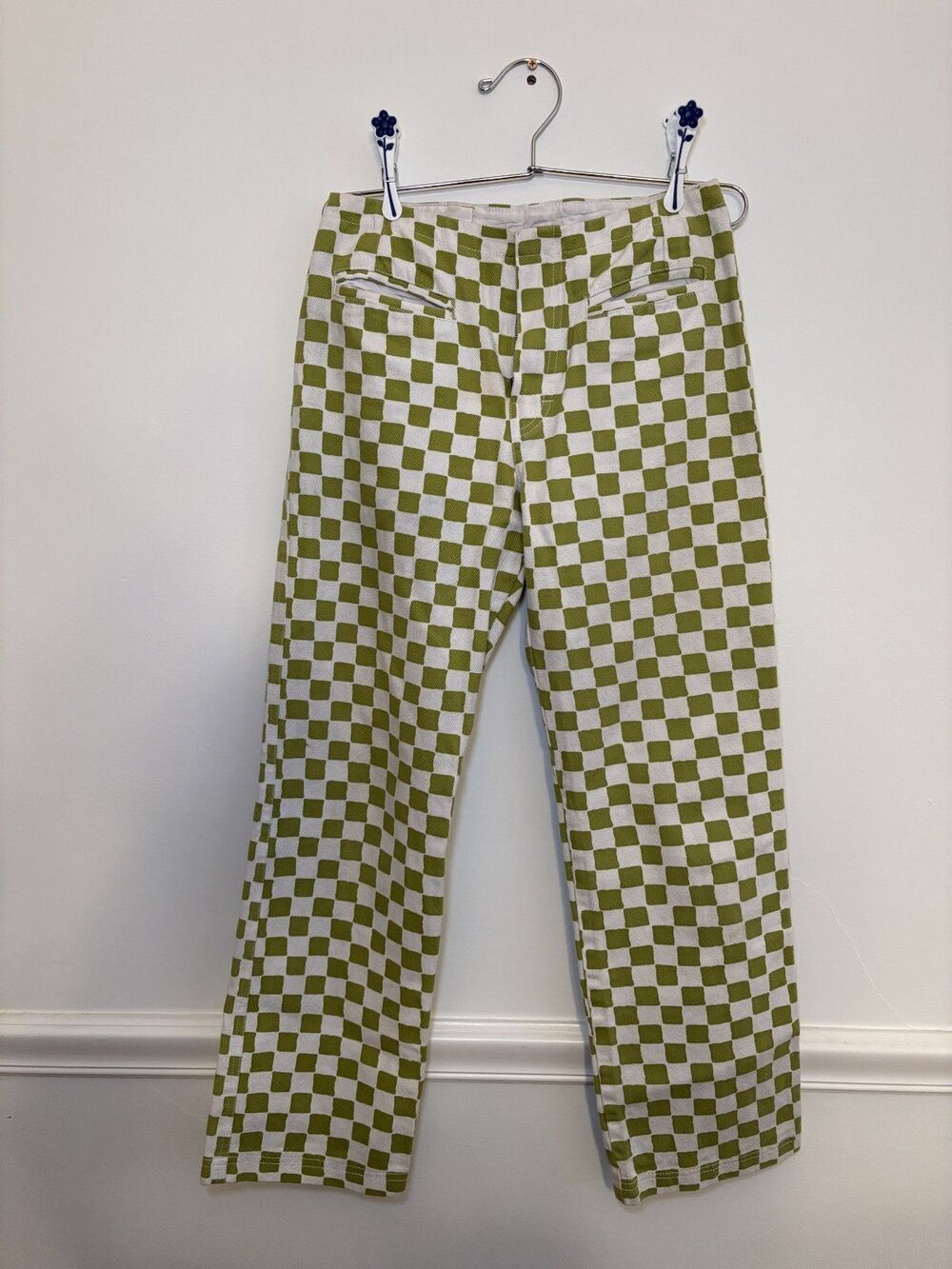 Holiday the Label - Kokomo Pant - Olive green and white checker - Size small